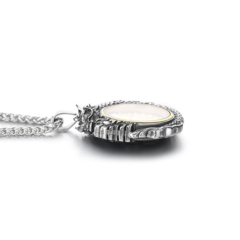 Steel Necklace – Elegant Mens Zodiac Buddha Retro Chain for Everyday Style and Gift