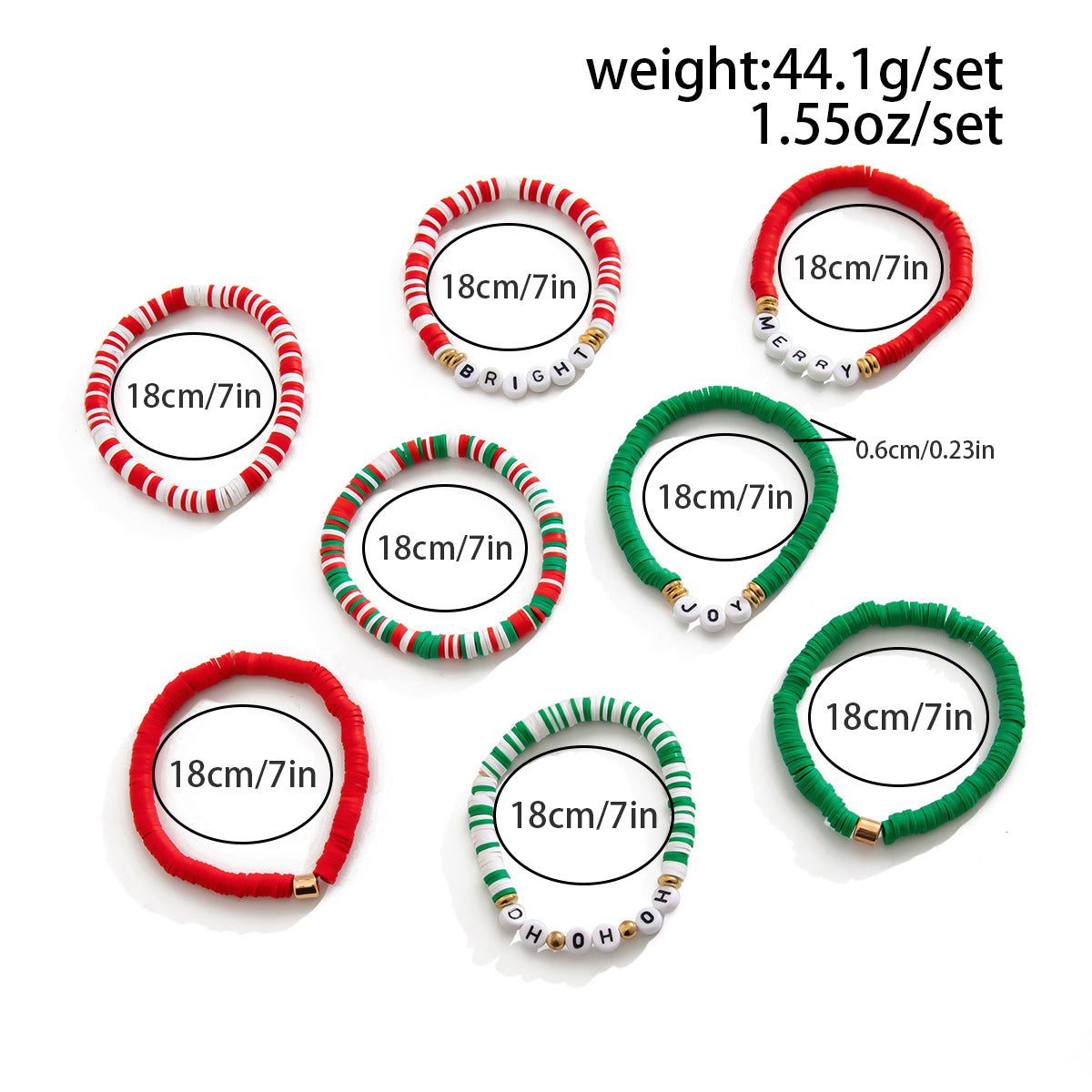 Planderful Vienna Verve Christmas Elk Pottery Bracelet For Holiday Gifts Elastic Letter Jewelry Set