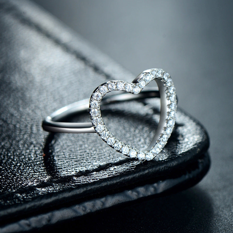 Women's European and American Sterling Silver Zircon Ring