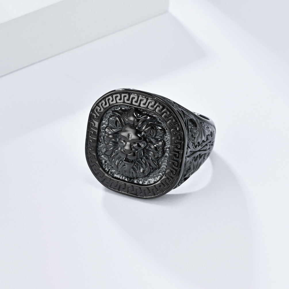 Steel Ring – Statement Lion Head Hip Hop Ring
