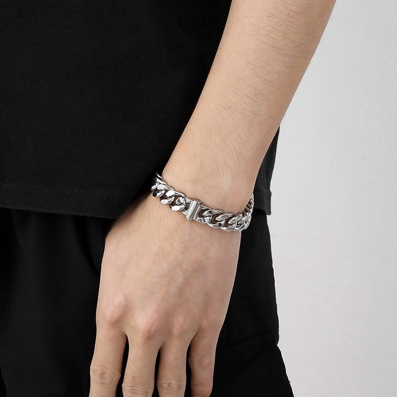 Personalized Faceted Cuban Chain Necklace for Men - Titanium Steel Trend Inspired by Internet Celebrities