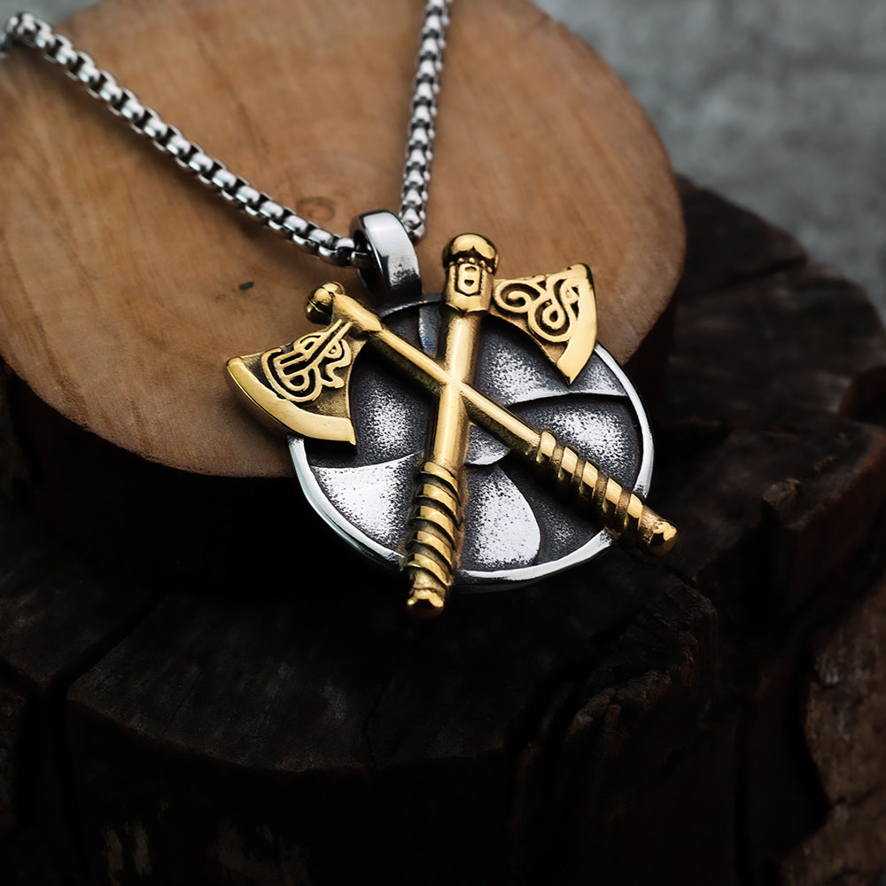 Nordic Viking Fashion Spartan Warrior Axe Pendant Necklace