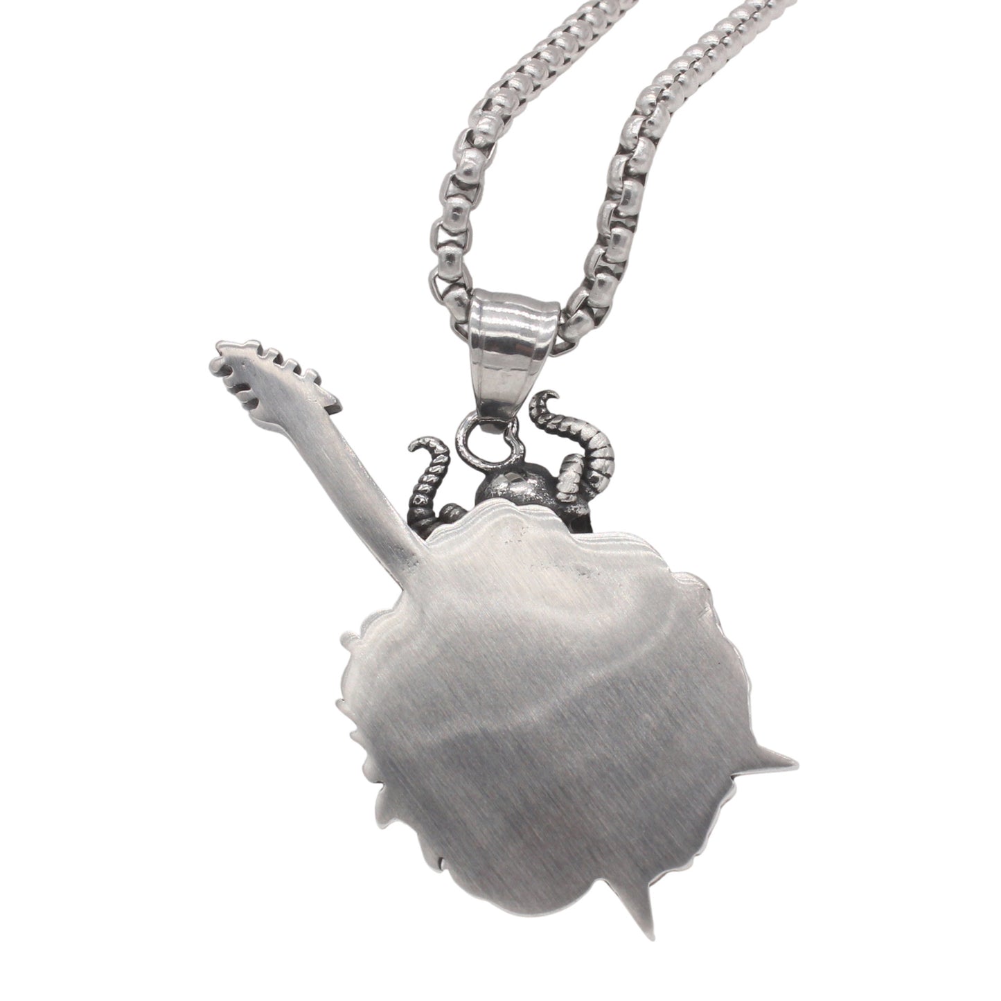 Planderful Mens Skull Pendant Steel Vintage Guitar