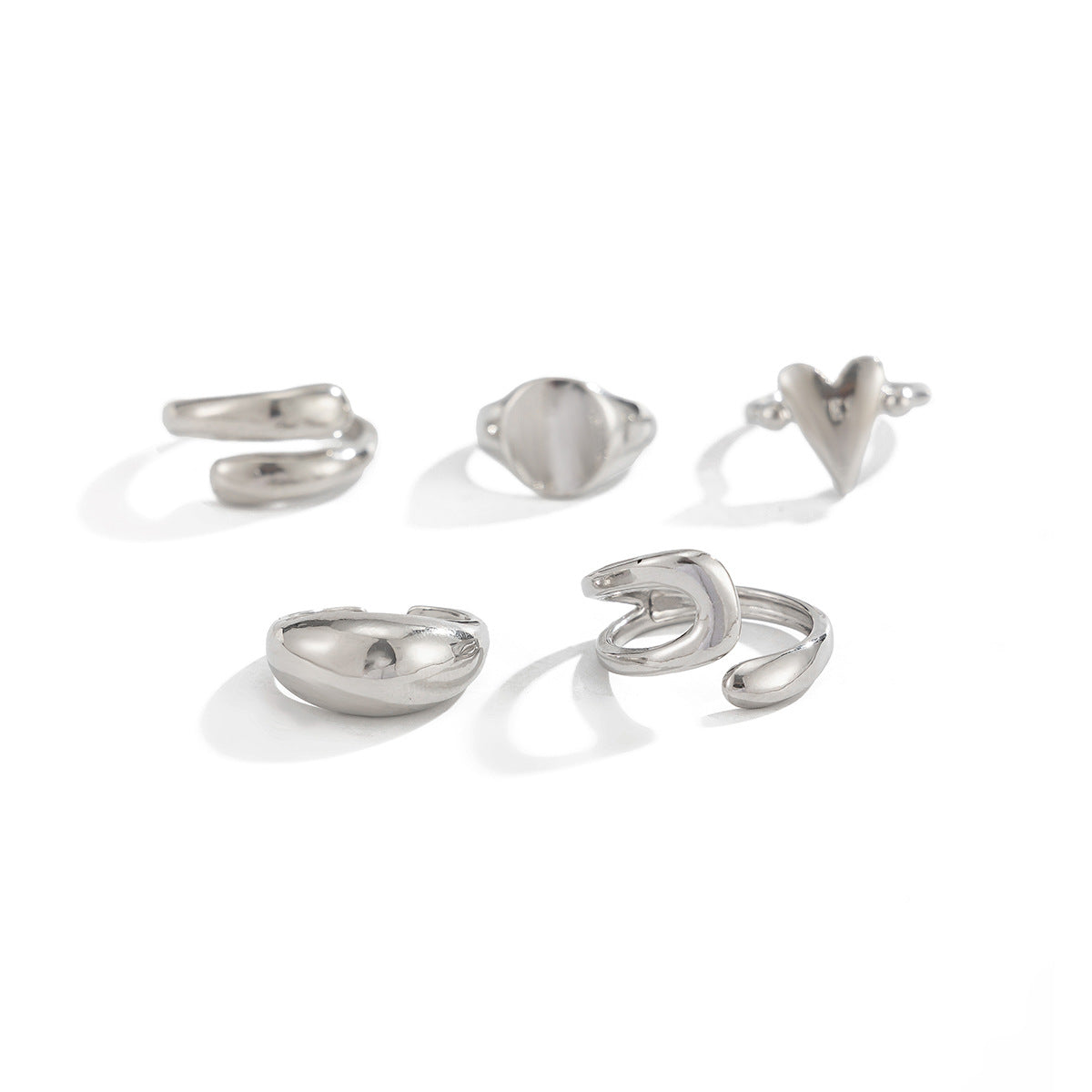 Planderful Vienna Verve Love Shape Ring For Women Open Hollow Ring Design Statement Jewelry