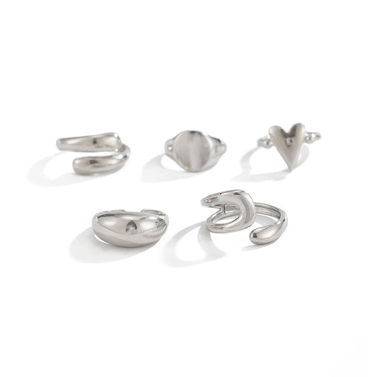 Planderful Vienna Verve Love Shape Ring For Women Open Hollow Ring Design Statement Jewelry