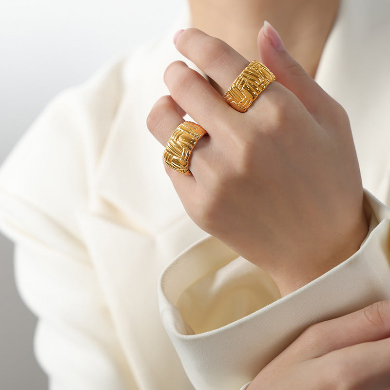 Medieval-inspired Luxury Gold-Plated Fashion Ring for Women