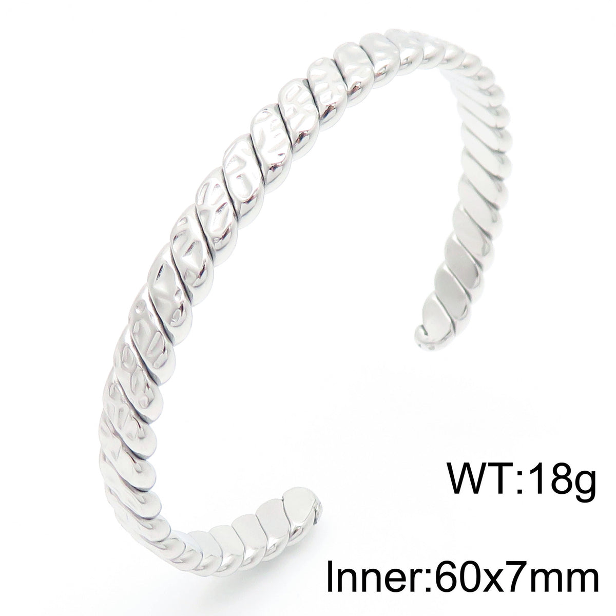 Extremely Wind C-Shaped Titanium Steel Bracelet – Neutral Twist Hammer Open Stainless