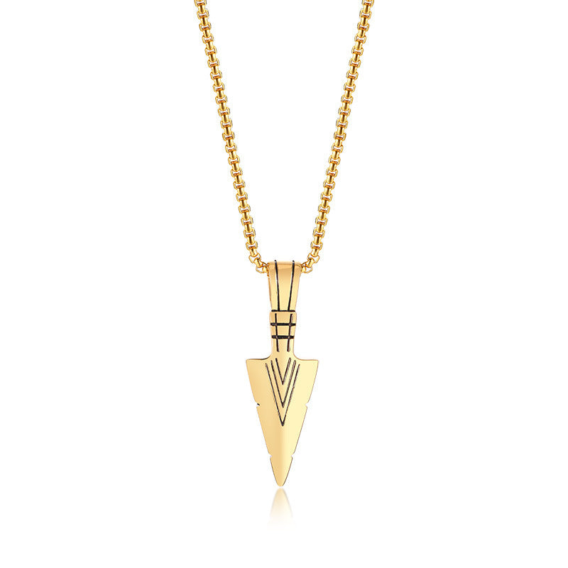 Spearhead Pendant Hip-Hop Wind Titanium Steel Necklace Men's Titanium Steel Pendant
