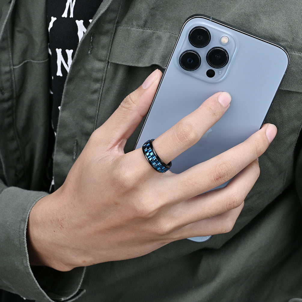 Cross-Border Amazon Rotatable Gear Decompression Ring for Men