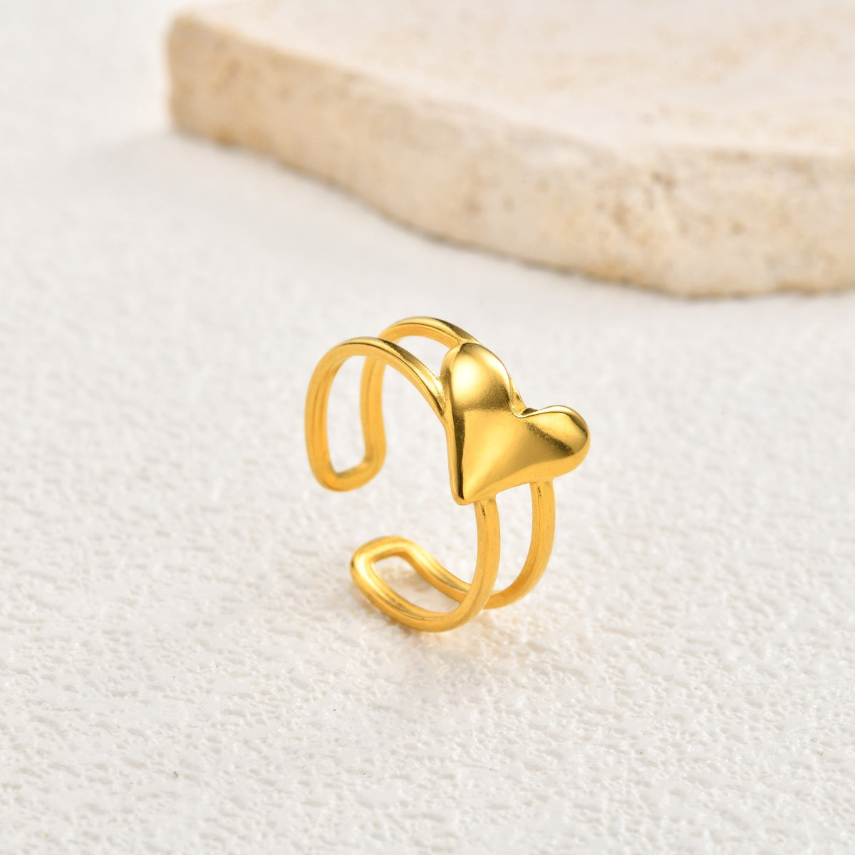Love Ring Valentine's Day Wear Love Design Stainless Steel Heart Shape