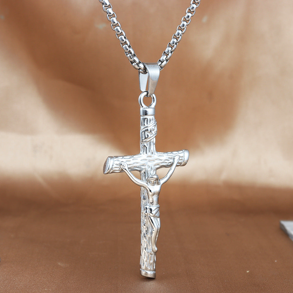 European And American Stainless Steel Cross Pendant Necklace