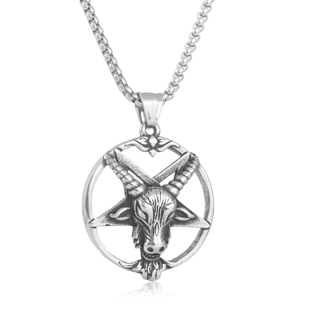European And American Stainless Steel Antelope Pendant Necklace