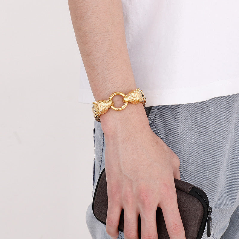 Double-Layer Emperor Chain – Trends Vacuum Electroplated Titanium Bracelet