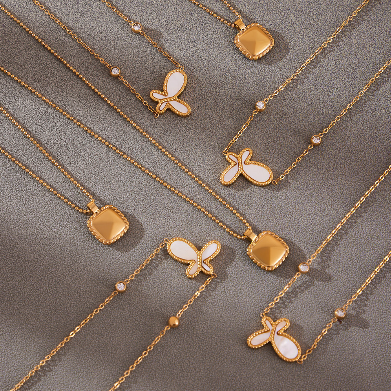 Planderful Genie Butterfly Necklace White Shell Inlay