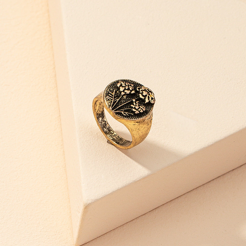 Wholesale Vienna Verve Flower Ring - Vintage Handcrafted Metal Jewelry