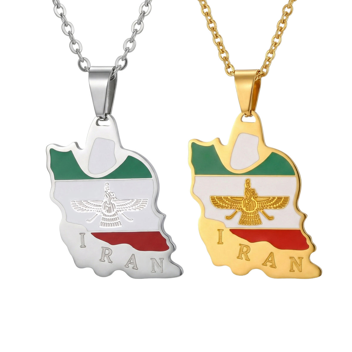 Supply Iran Map Stainless Steel Pendant Unisex