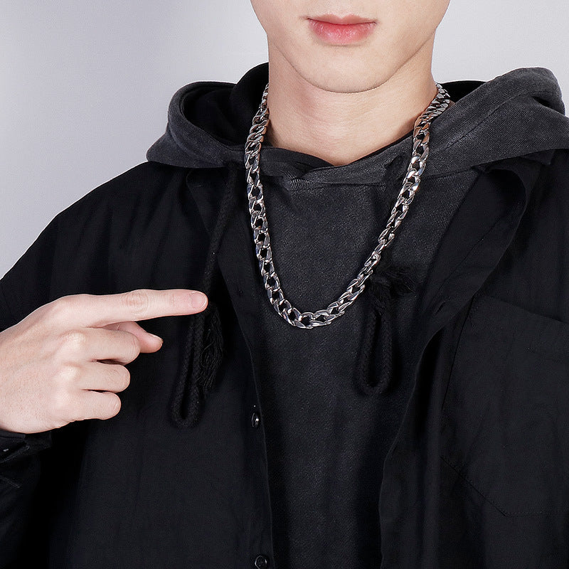 Stainless Steel Titanium Steel Grinding Necklace, Rock