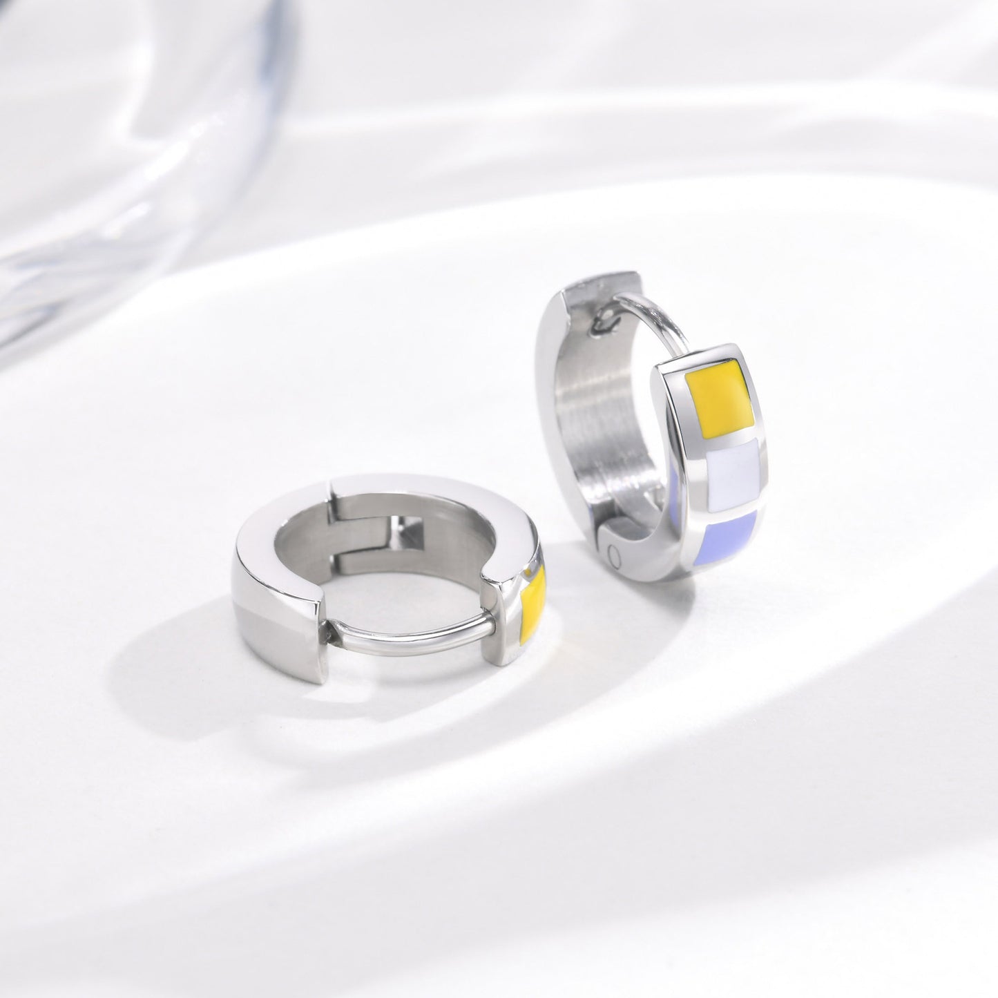 Planderful Unisex Stainless Steel Colorful Earrings