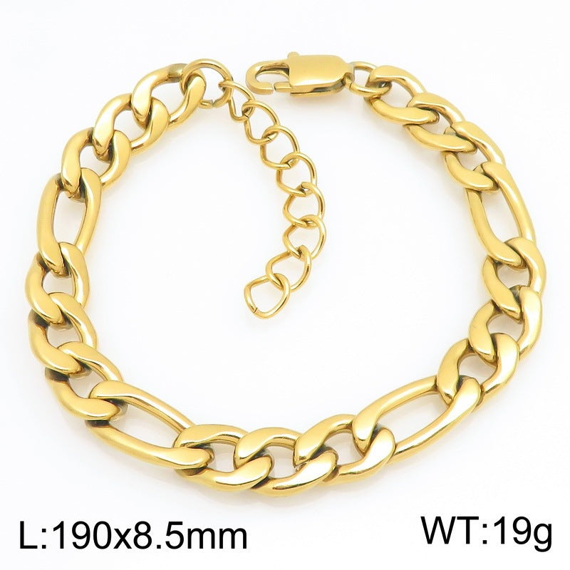 Figaro Titanium Steel Bracelet – Daily Unisex Neutral Wind Element Chain Nk Chain Bracelet
