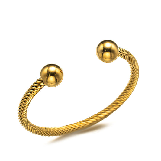 Stainless Steel Twist Opening Bracelet For Women By Planderful Fade Resistant Durable Trendy Jewelry