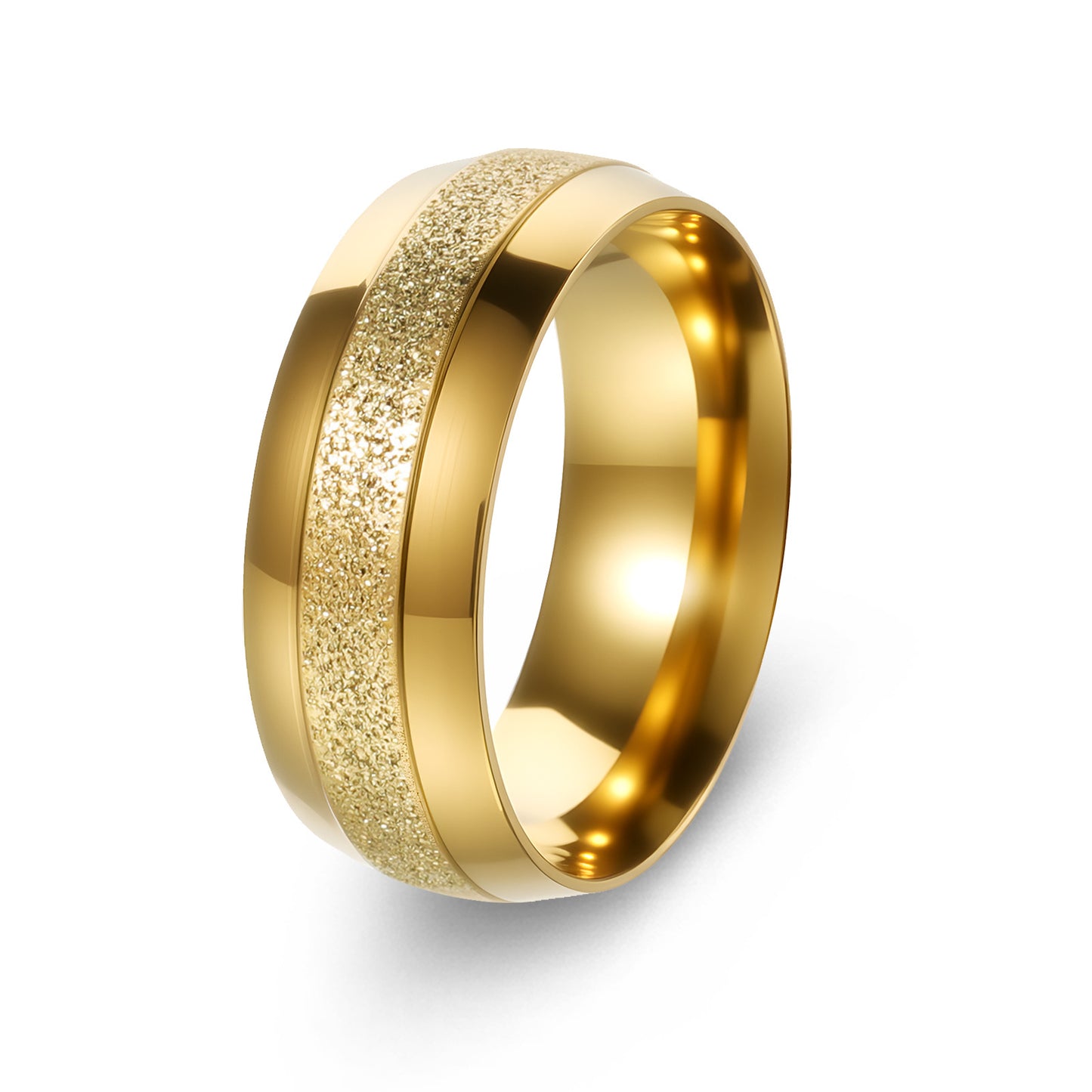 Planderful Everyday Genie Titanium Steel 8mm Matte Ring For Couples Unisex Protective Wedding Band