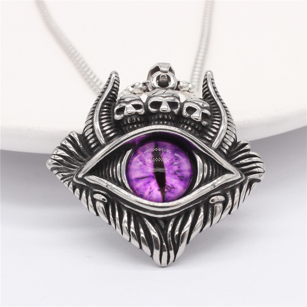 Titanium Steel Pendant Unisex Retro Protective Symbols Devils Eye Bulls Eye Planderful