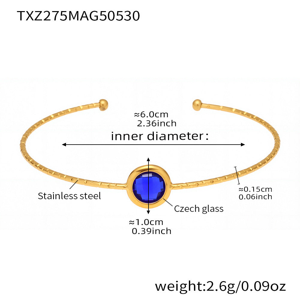 Planderful Round Cut Czech Glass Bracelet Fine Luxury Women