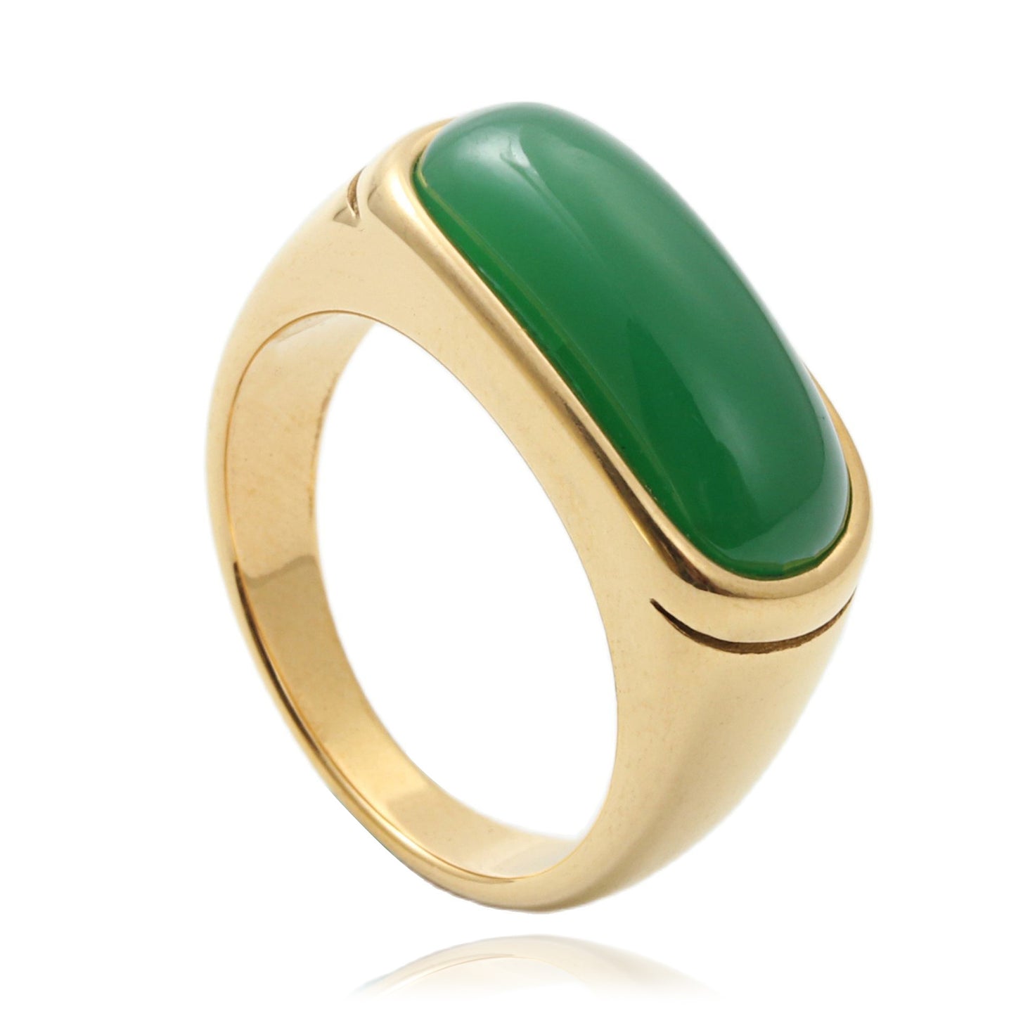 Trendy Multi-Color Titanium Steel Gemstone Ring for Men – Retro Punk Style