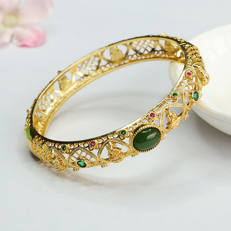 Guardian Saints Sterling Silver Jade Bracelet