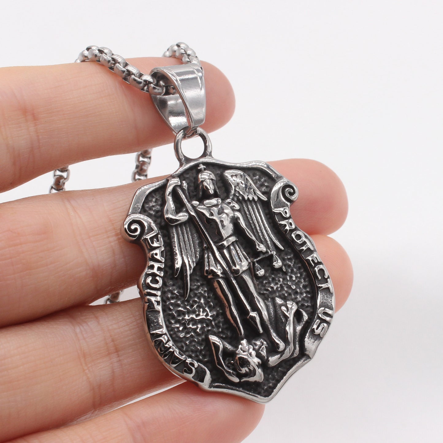 Planderful Jewelry Steel Angel Wings Pendant For Men