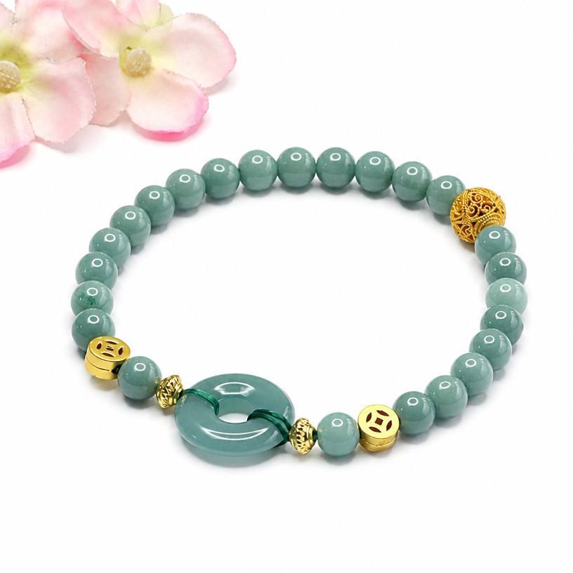 Blue Water Jadeite Classic 5.8 mm Beaded Bracelet
