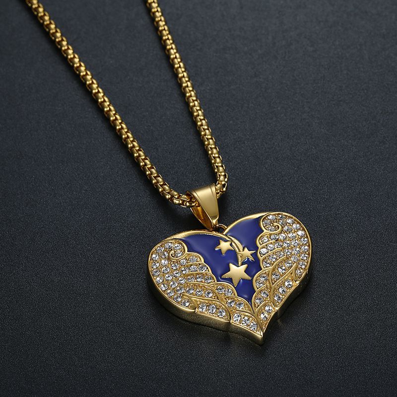 Rhinestone Necklace – Dainty Gold Plated Hip Hop Pendant