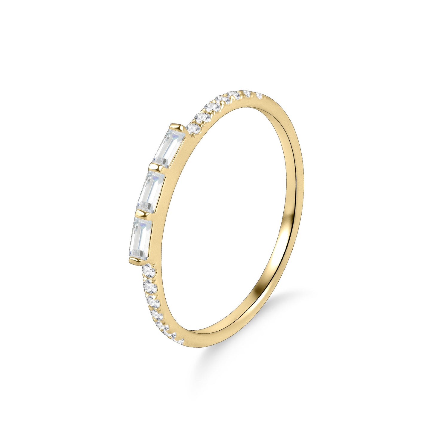 Casual Style Versatile Bag Gold Ring S925 Sterling Silver Moissanite Golden Dawn Series Ring