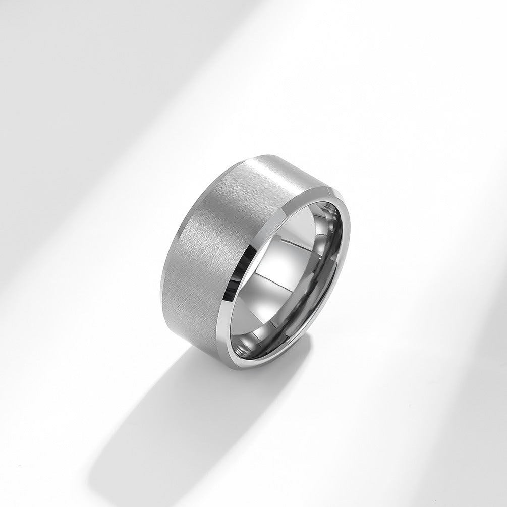 Planderful Tungsten Steel Ring Unisex Minimalist Sand Surface 6-10mm Everyday Genie Jewelry