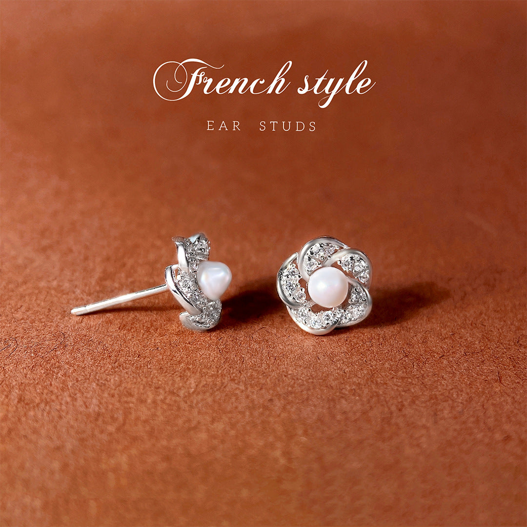 Minimalist Pearl 925 Sterling Silver Women's Earrings