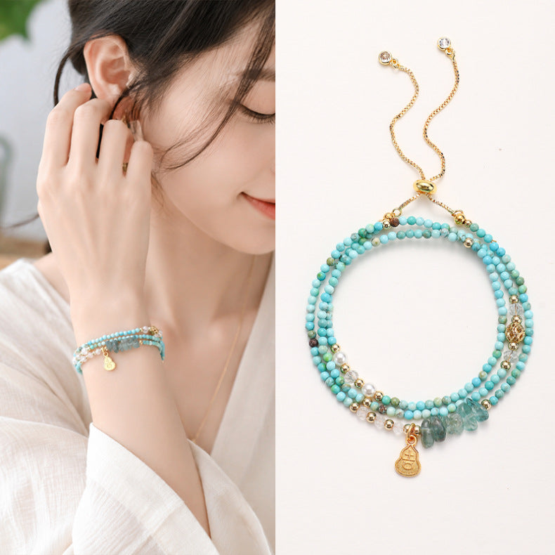 Turquoise Triple-Wrap Bracelet