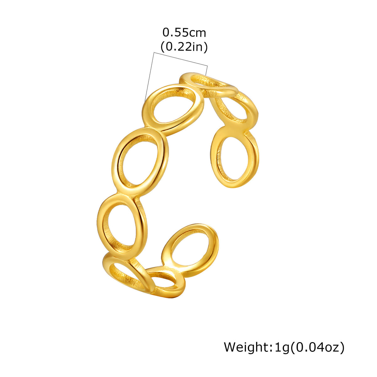 Design Line Ring Women's Stainless Steel Hollow Round Open