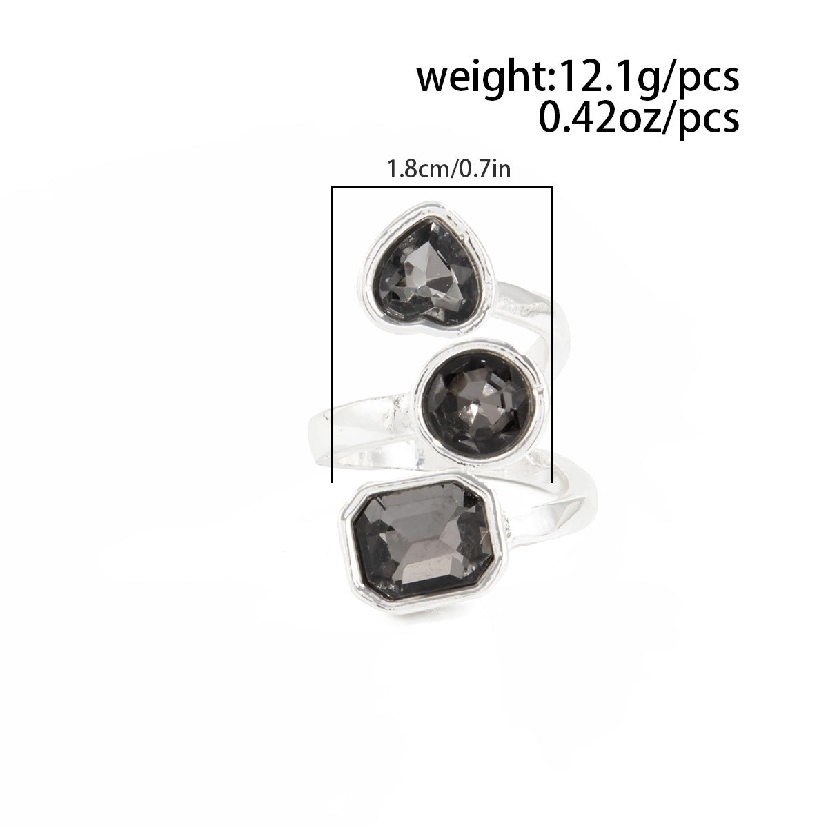 Black Acrylic Ring Planderful Vienna Verve For Minimalist Women Geometric Square Statement Jewelry