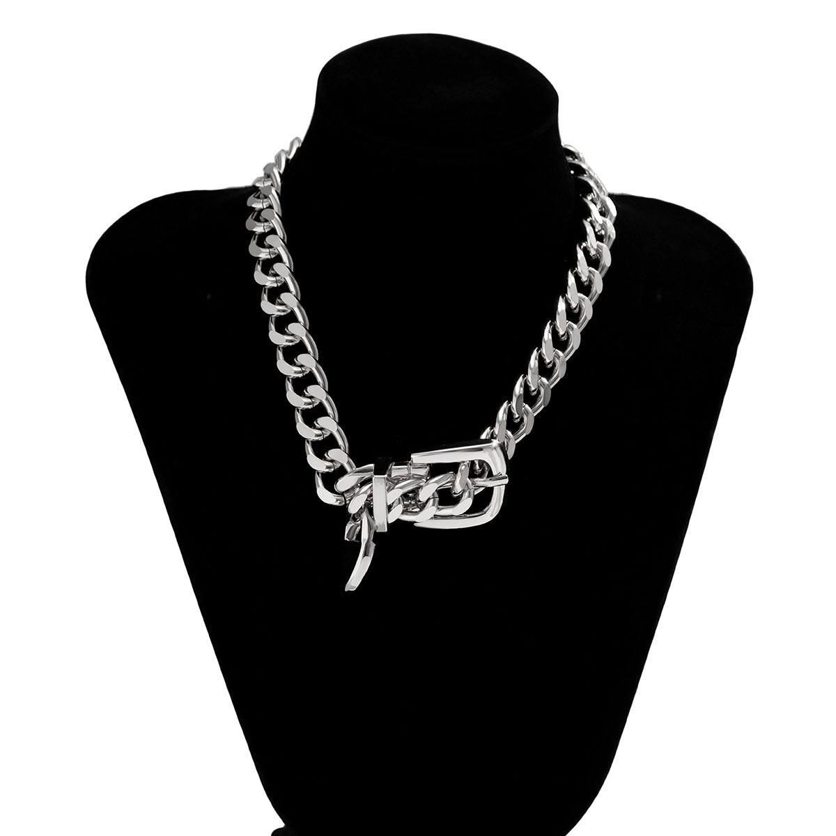 Planderful Collarbone Necklace Geometric Metal Statement Bold Hip Hop Jewelry For Women