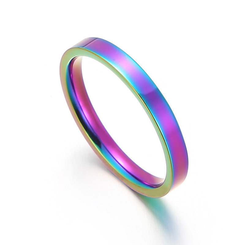 Stainless Steel Aperture Ring, Rock Hip-Hop Style 3mm Titanium Steel Men's Arc Ring