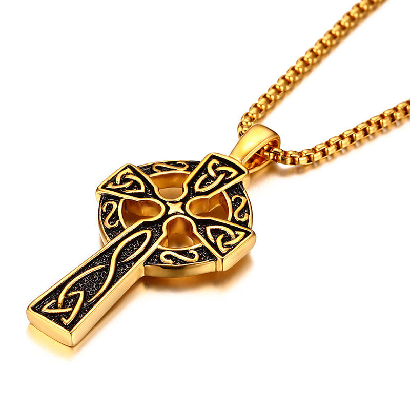 New Product Launch 62MM Titanium Steel Celtic Cross Pendant