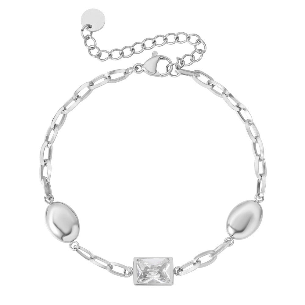 Titanium Steel Zircon Bracelet For Women Bold European American Style Statement By Planderful