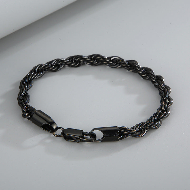 Titanium Steel – & Men's Buckle Twist Chain 4/6/8 Mm Twist Rope Chain Bracelet