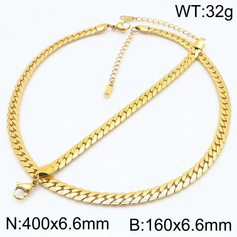 Titanium Steel Necklace For Men Korean Engraved Chain Trend