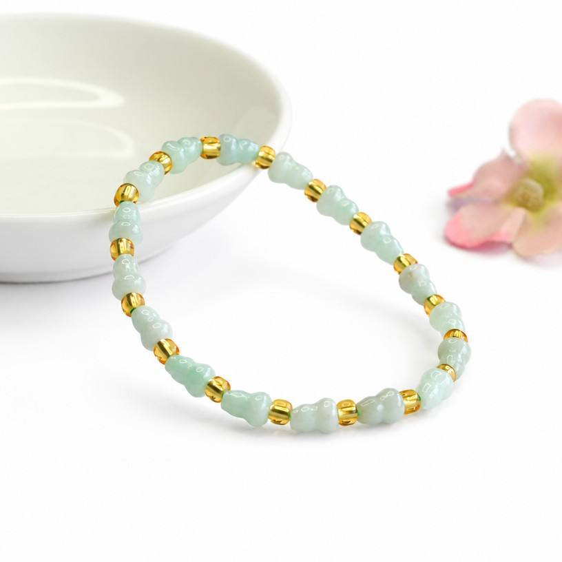 Jadeite Gourd 5*7 mm Beaded Bracelet