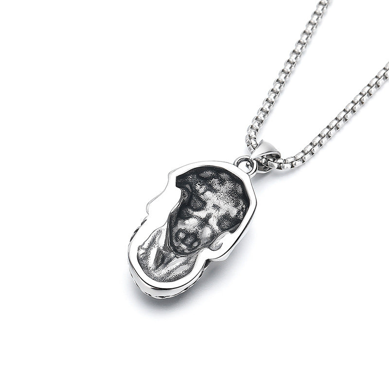 Steel Necklace - Vintage Punk Pendant for Everyday Streetwear Chic by Planderful