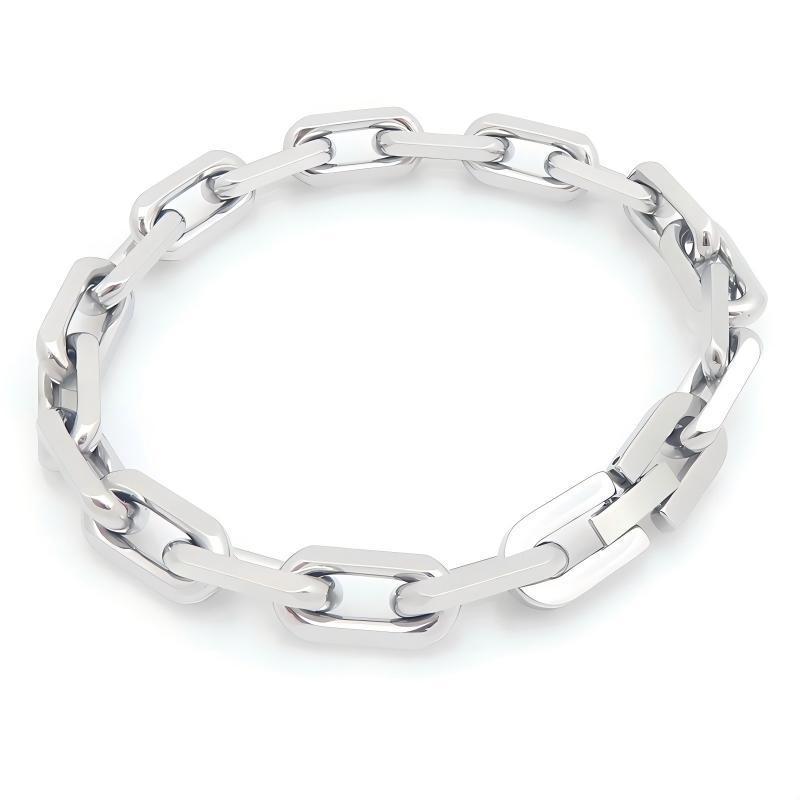 Punk Trimmed O-Chain 8mm Plain Chain Stainless Steel Men's Bracelet