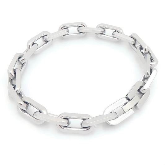 Punk Trimmed O-Chain 8mm Plain Chain Stainless Steel Men's Bracelet
