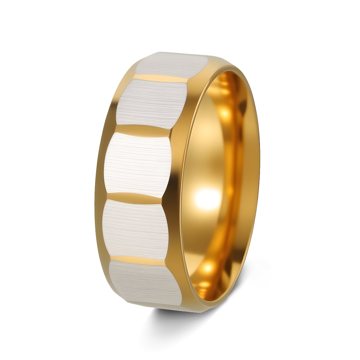 Stainless Steel Ring For Men Unisex Matte Multi Faceted Geometric Design By Planderful Everyday Genie