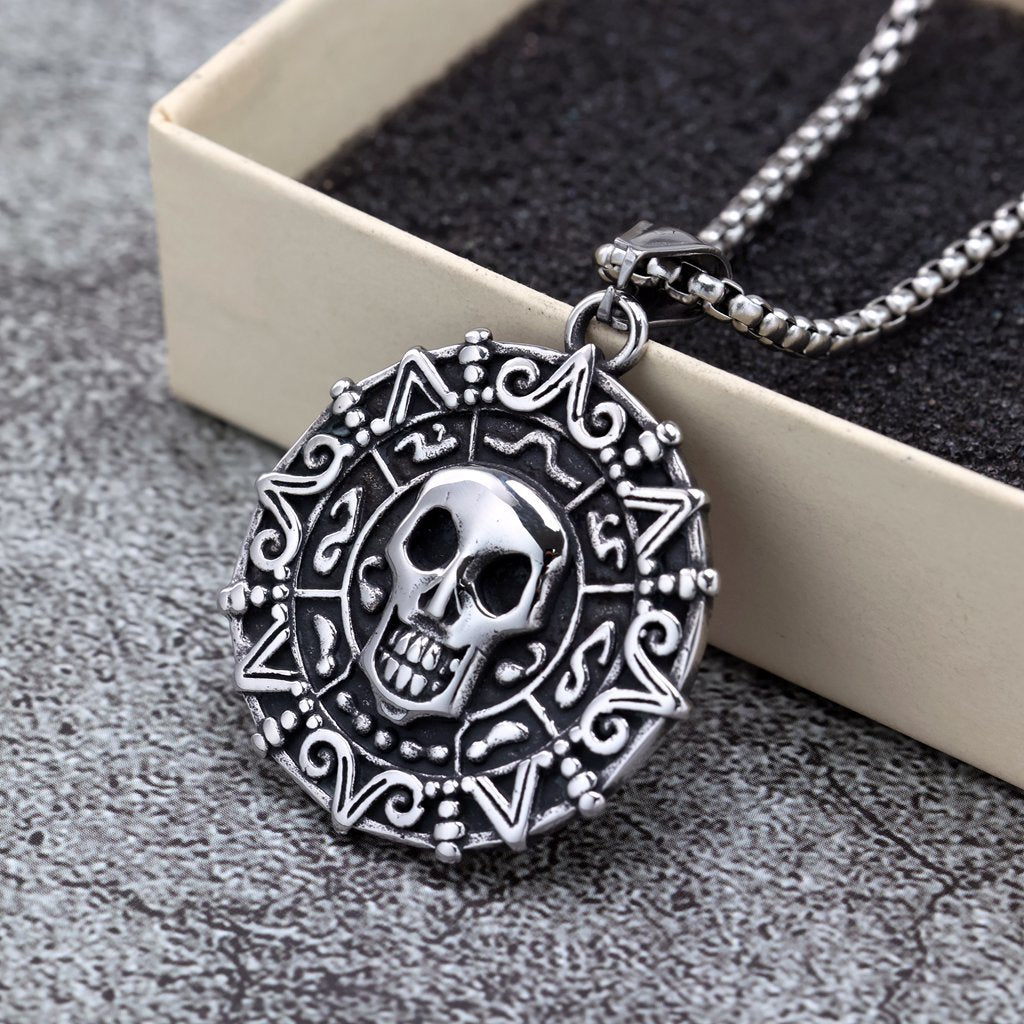 Vintage Skull Stainless Steel Pendant Necklace
